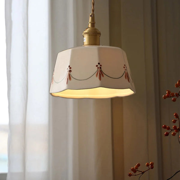 Japans Retro BrassGlow Keramische Hanglamp