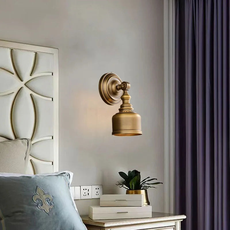 Koperen Wandlamp – Vintage LED Sconce met Helder Glas E14
