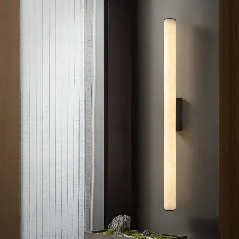 Luxe Marmeren Wandlamp – Minimalistisch Messing LED