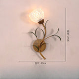 Franse Bloem Wandlamp – Vintage Glas & Metaal LED Bedlamp