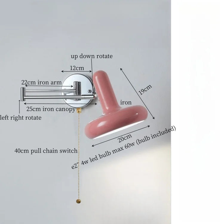 Nordic LED Wandlamp Milky Green – Moderne Wand Sconce met Trekschakelaar