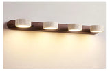 Travertin Wandlamp Rotatie – Natuursteen & Hout LED Bedlamp