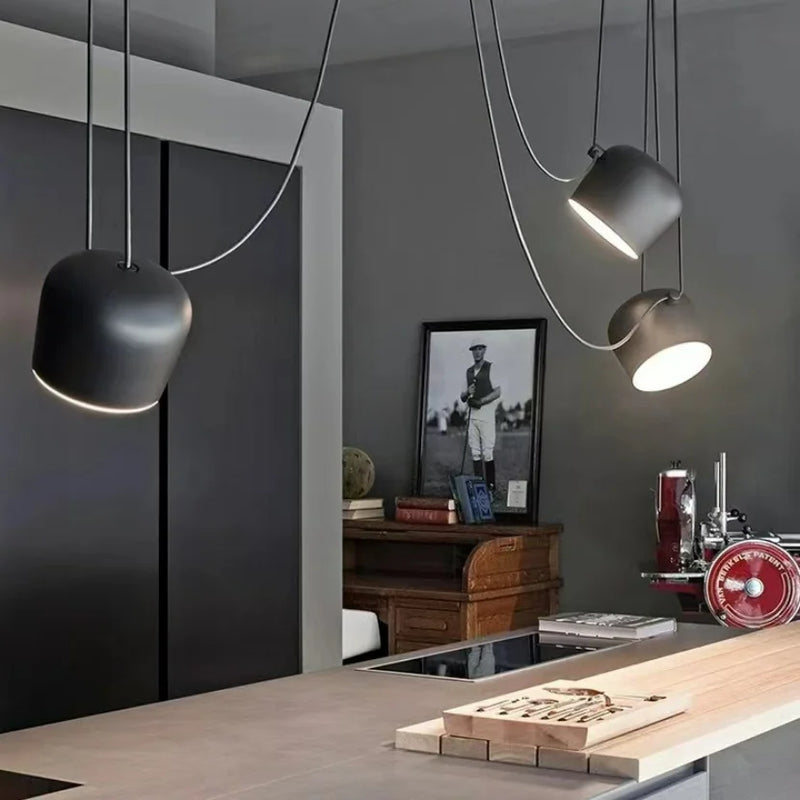 Nordic Hanglamp Drum E27 Aluminium Zwart