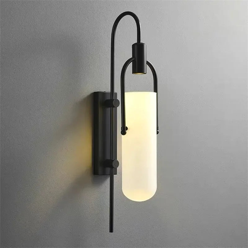 Moderne LED Wandlamp – Glas & Metaal Slaapkamer/Woonkamer Goud/Zwart