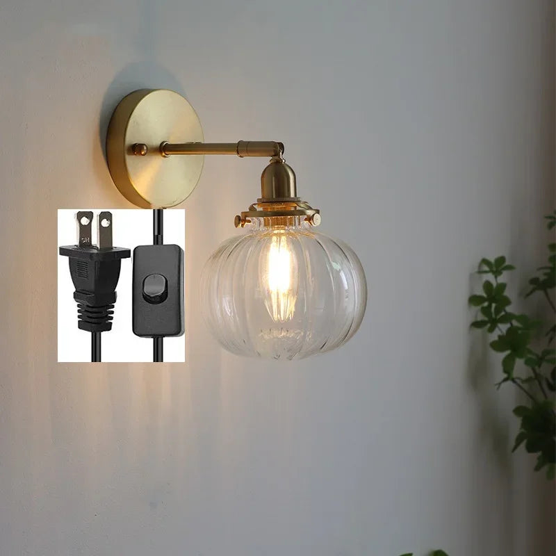 Pull Chain Wandlamp E14 LED Goud Nordic Modern Voor Slaapkamer & Bad