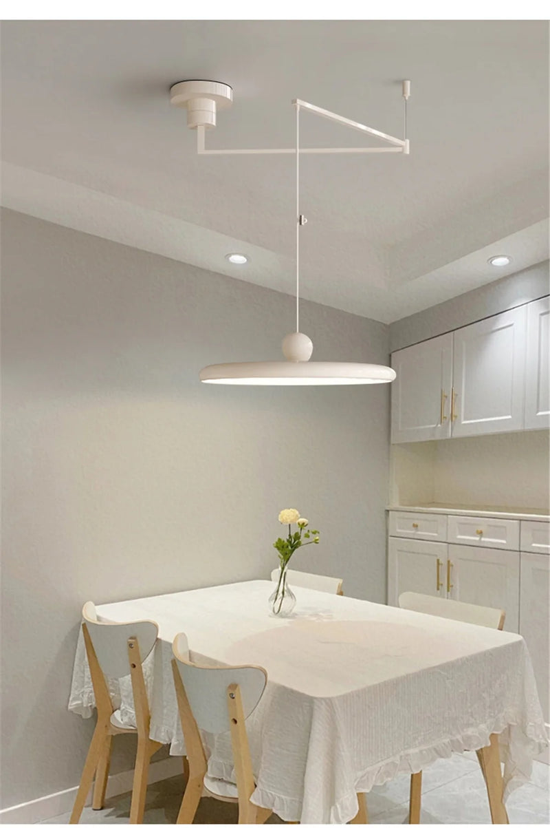 Franse LED Hanglamp – Verstelbare Chrome UFO Plafondlamp 15–30m²