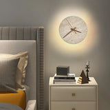 Travertin Wandlamp met Klok – LED Natuursteen Wabi-Sabi Design