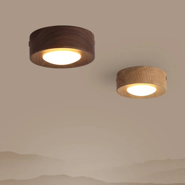 Houten Plafondlamp Walnoot/Essen – LED Spot Ø3-5m² Modern