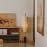 Wabi-Sabi Vloerlamp – Japanse LED Staande Lamp met Stoffen Kap