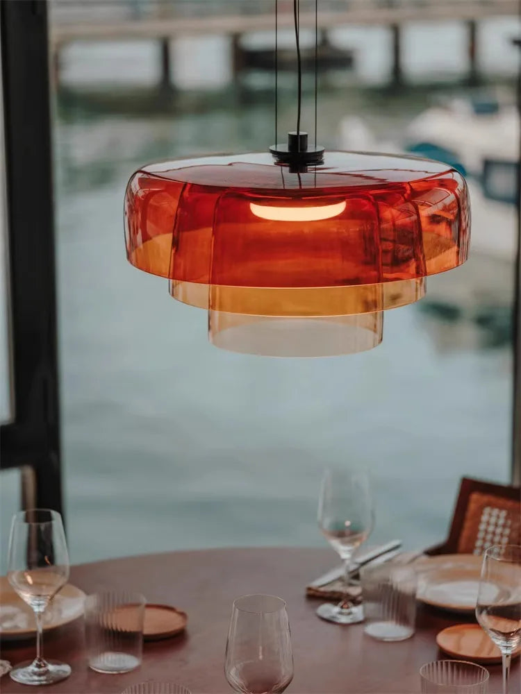 Nordic LED Hanglamp van Glas – Kleurrijke Moderne Plafondlamp