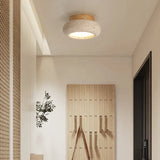 Nordic Plafondlamp LED Travertin & Hout – Modern Ellips Design