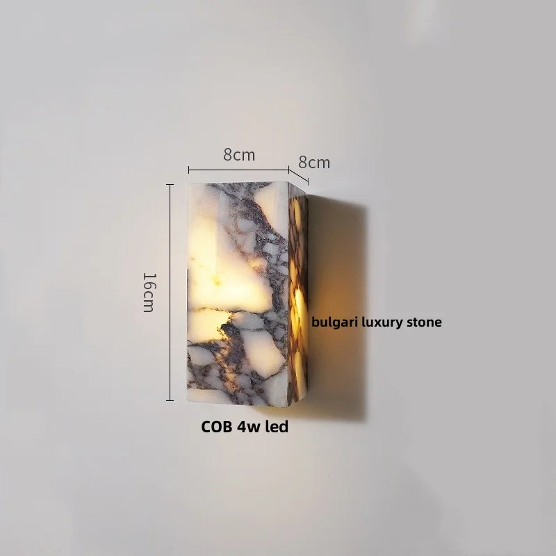 Wabi-Sabi Wandlamp – Bulgari Luxe Steen LED Waterproof Buitenlamp