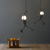 Vintage Iron Chandelier LED E27 Voor Woonkamer & Kinderkamer Zwart