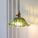 Groene Glazen Hanglamp – Vintage Moderne Plafondlamp E27
