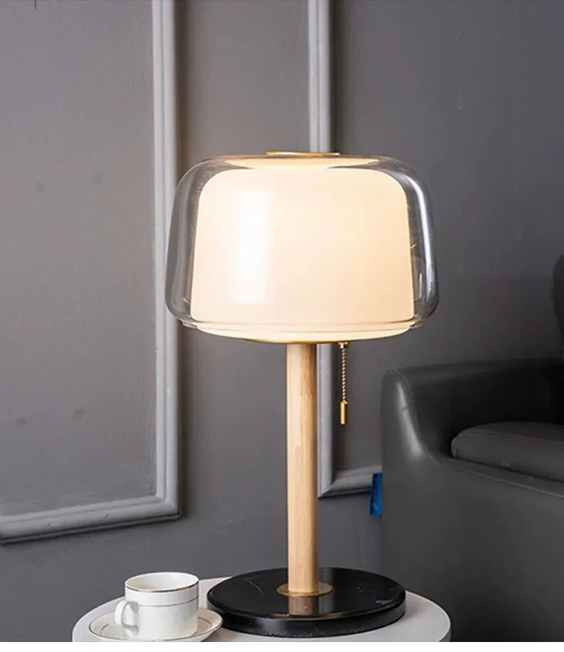 Nordic Franse Tafellamp – Moderne Glazen Bedlamp LED voor Slaapkamer