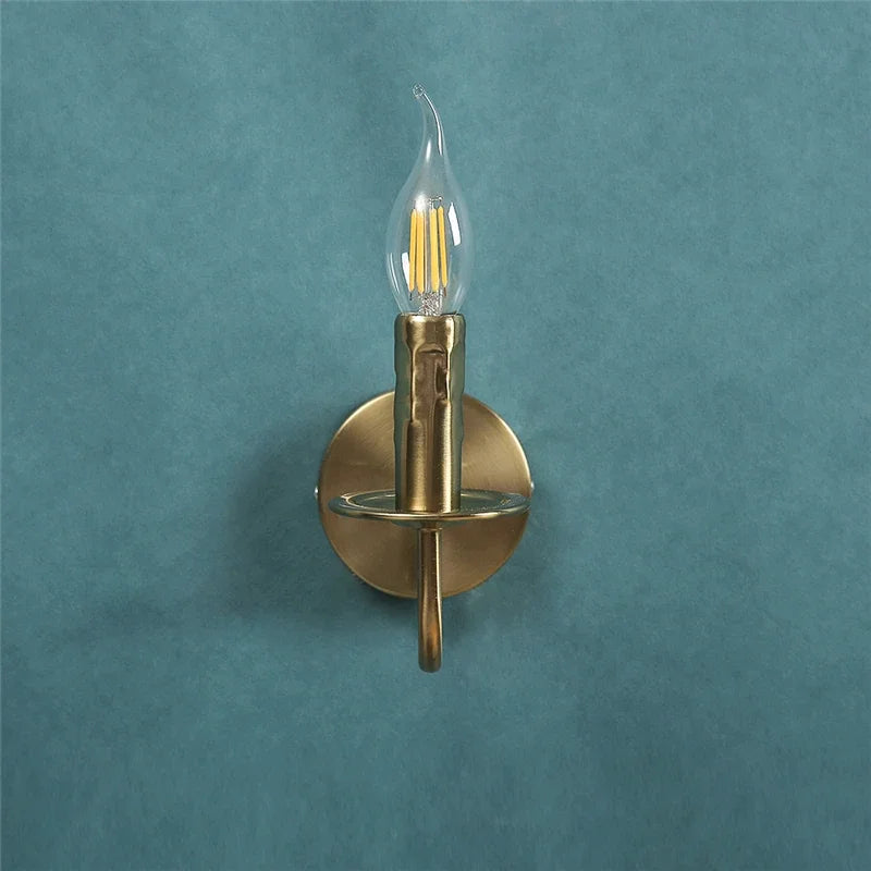 Nordic Wandlamp Kaarsstijl Retro Metaal E14 Slaapkamer Bedlamp