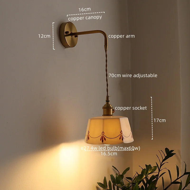 Wandlamp Keramiek & Koper – LED, Wit, E27, Up/Down, Moderne Stijl