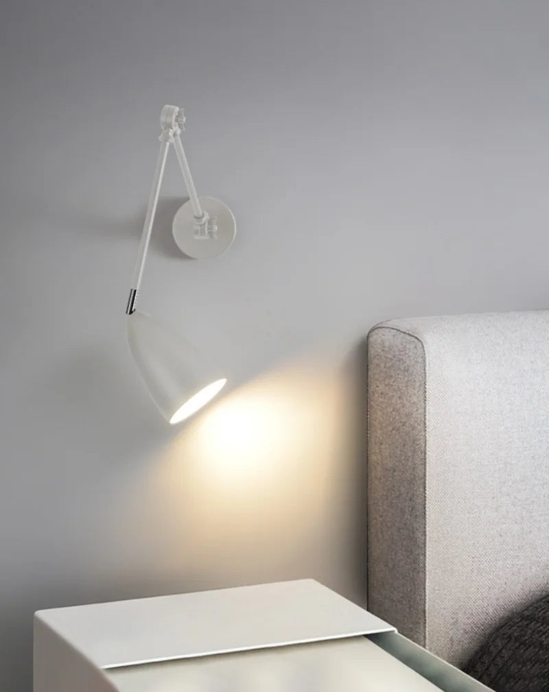 Nordic LED Wandlamp met Lange Arm – Minimalistische Bedlamp Loft