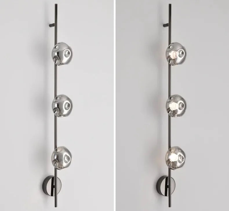 Minimalistische Wandlamp – Grijs Helder Glas & Goud/Zwart Metaal