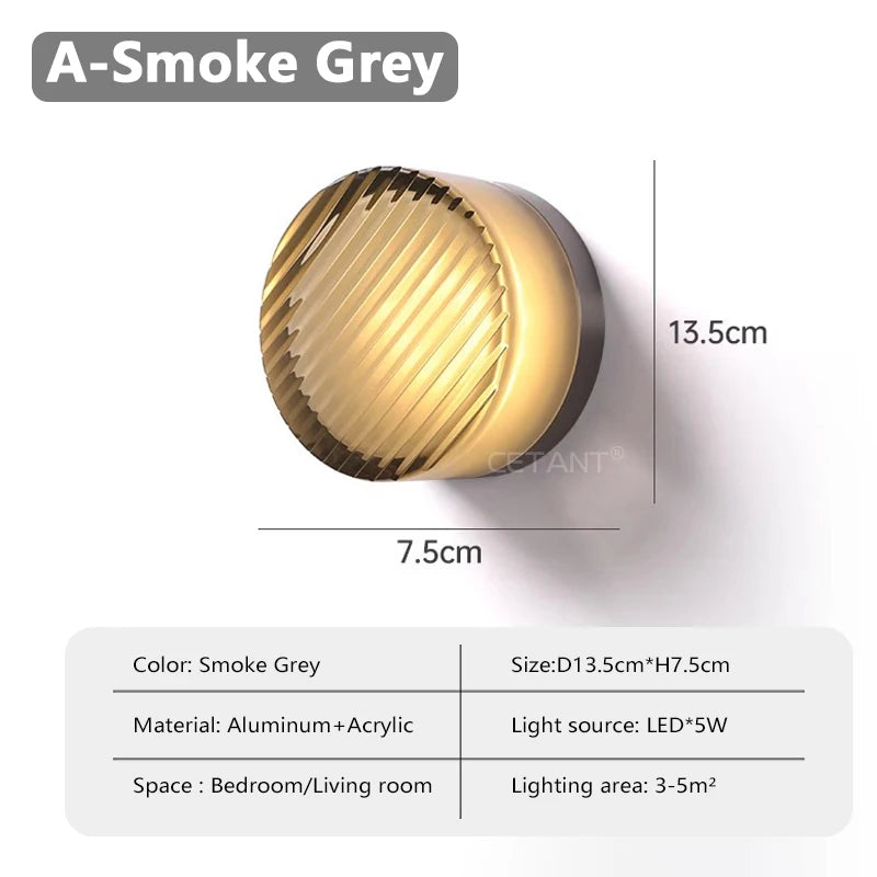 Nordic LED Wandlamp Amber Acryl – Moderne Slaapkamer & Woonkamer