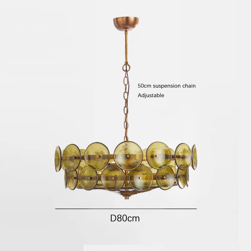 Franse Retro Hanglamp – Luxe Gekleurd Glas LED Pendant Light E14