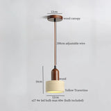 Mid Century LED Hanglamp Hout & Geel Travertijn – Modern Design