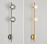Minimalistische Wandlamp – Grijs Helder Glas & Goud/Zwart Metaal