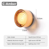 Nordic LED Wandlamp Amber Acryl – Moderne Slaapkamer & Woonkamer