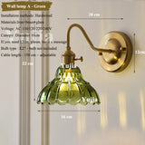 Japanse Retro Bloem Glazen Wandlamp E27 LED Bedlamp Modern Nordic