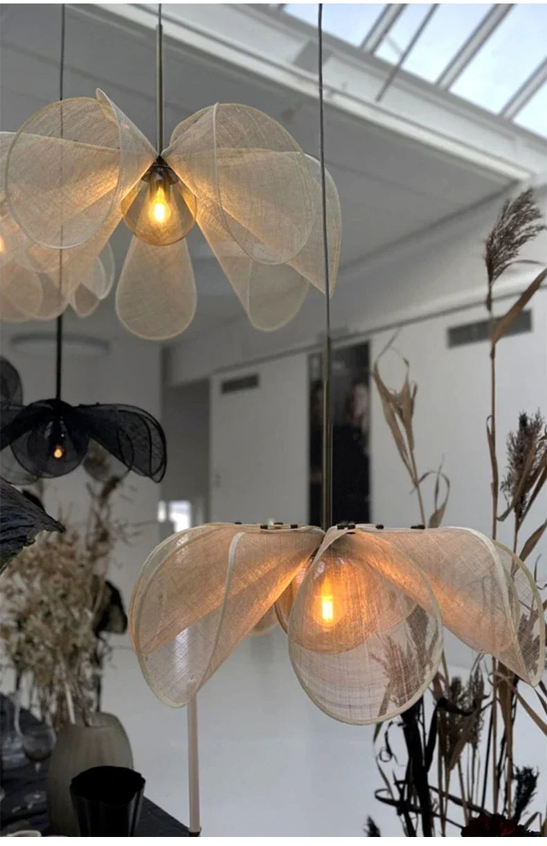 Vintage Stoffen Plafondlamp Wabi Sabi Hanglamp – E27 LED