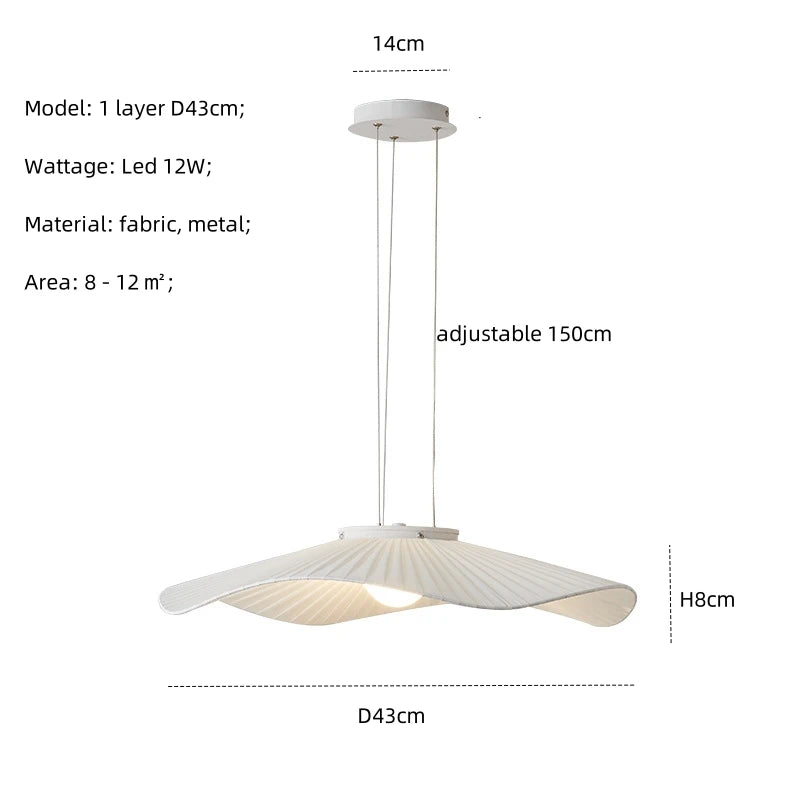 Moderne Stoffen LED Hanglamp – Dimbare Nordic Plafondlamp E27 Wit