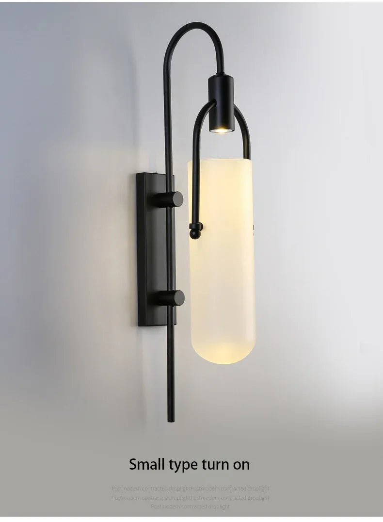 Moderne LED Wandlamp – Glas & Metaal Slaapkamer/Woonkamer Goud/Zwart