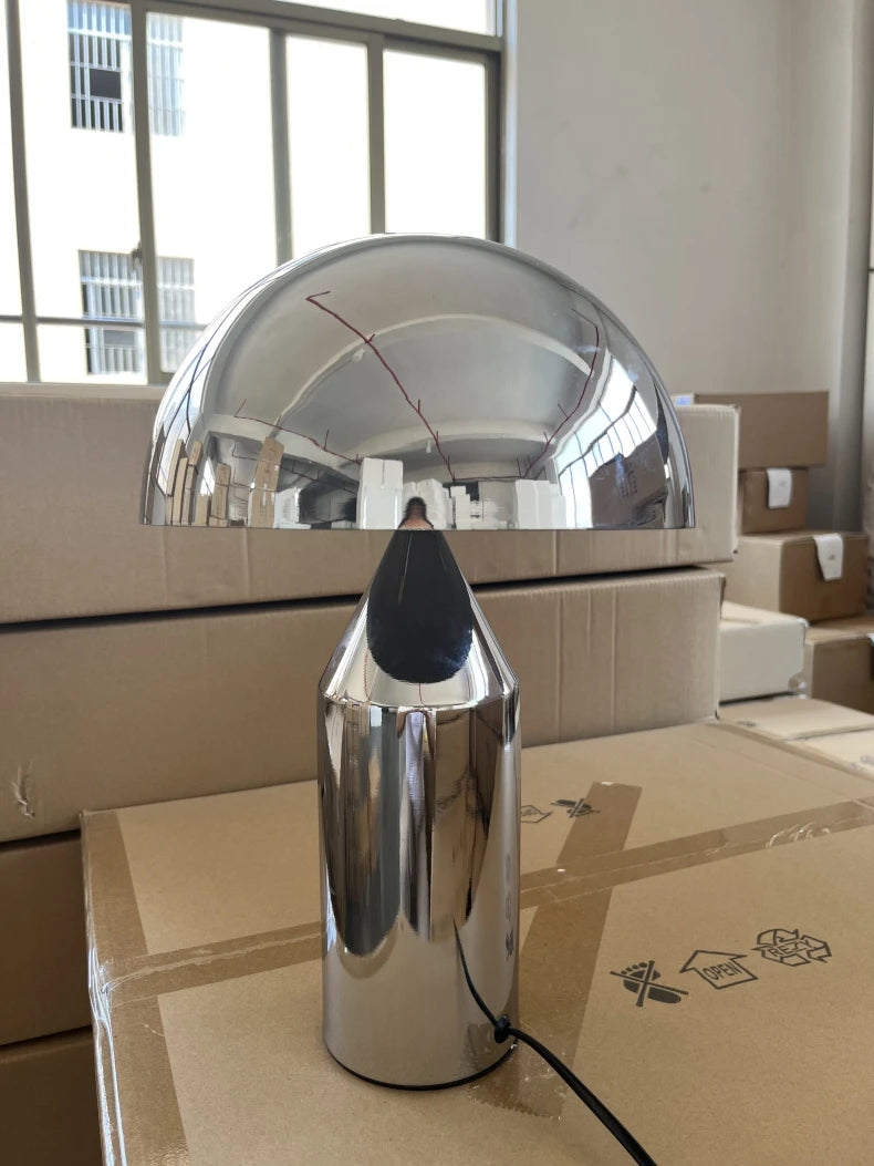 Paddenstoel Tafellamp – Chroom Design – Aluminium E14