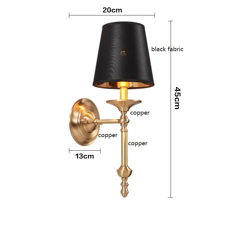 Vintage Wandlamp  E27 Zwart/Wit Voor Slaapkamer & Woonkamer