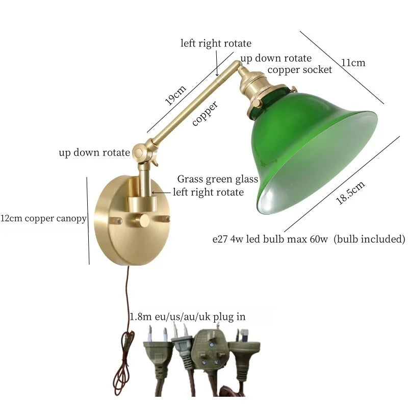 Nordic LED Wandlamp Glas – Verstelbaar, Trekschakelaar, Sfeerverlichting