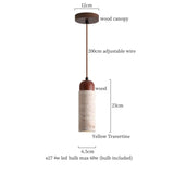 Nordic Houten Steen LED Hanglamp – Zwart/Geel – Modern Design