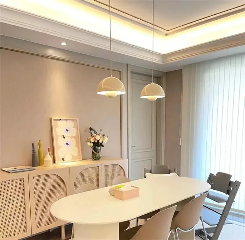Moderne Nordic Bloemknop Hanglamp – Metaal, LED, E27, Meerdere Kleuren