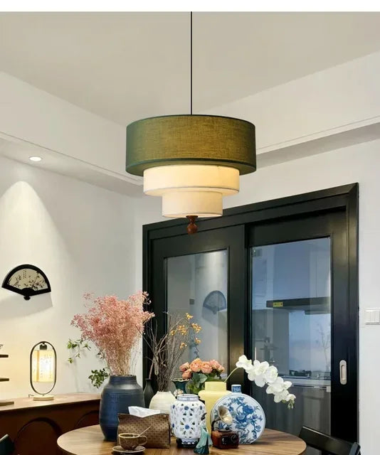 Boho Green Fabric Hanglamp