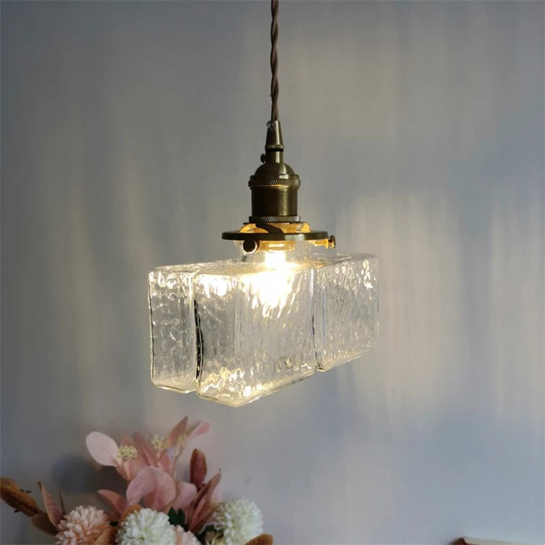 Japanse Vintage Glazen Hanglamp Brass LED Voor Slaapkamer & Eettafel