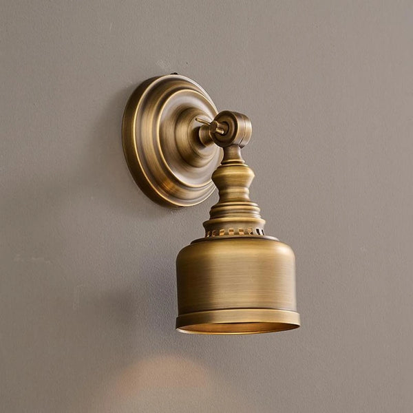 Koperen Wandlamp – Vintage LED Sconce met Helder Glas E14