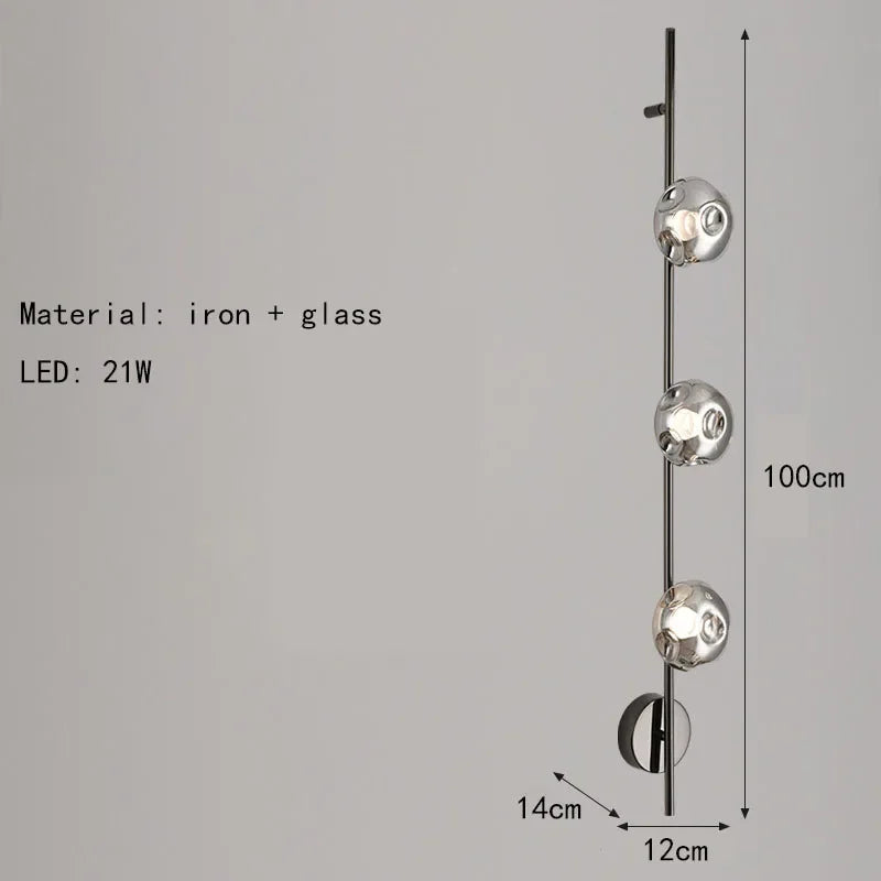 Minimalistische Wandlamp – Grijs Helder Glas & Goud/Zwart Metaal