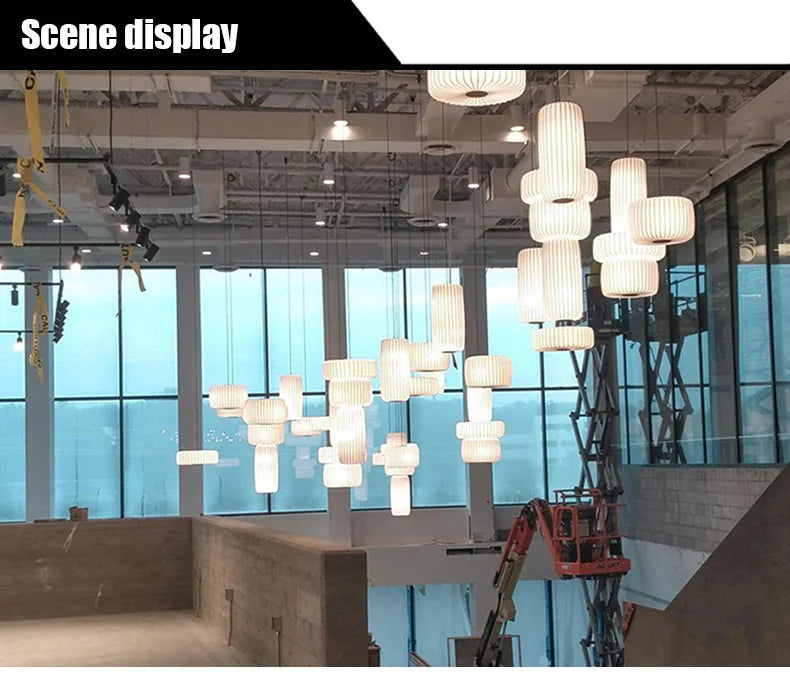 Modern Japanese Wabi Sabi Zijdehanglamp