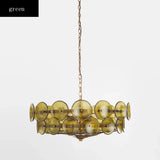 Franse Retro Hanglamp – Luxe Gekleurd Glas LED Pendant Light E14