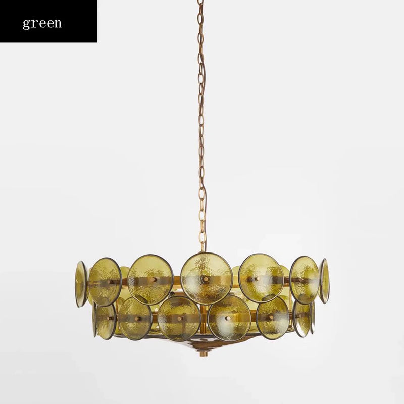 Franse Retro Hanglamp – Luxe Gekleurd Glas LED Pendant Light E14