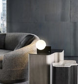 Deense Tafellamp LED Glas Bol RVS Basis Voor Slaapkamer
