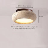 Wabi-Sabi Plafondlamp – Travertin Steen LED Ø12cm/Ø15cm
