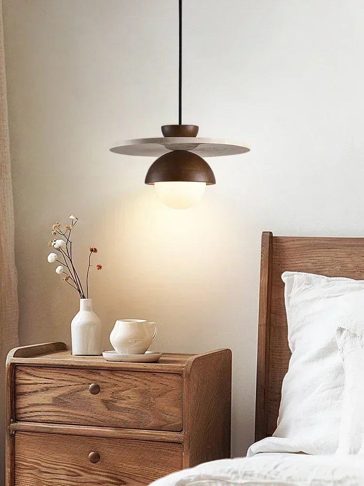 Deense Creatieve LED Hanglamp Walnoothout Voor Slaapkamer & Woonkamer