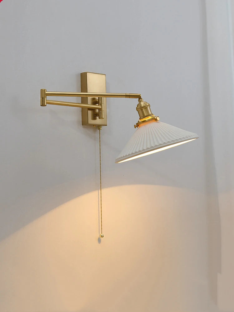 Nordic LED Wandlamp Keramiek – Moderne Sconce met Trekschakelaar