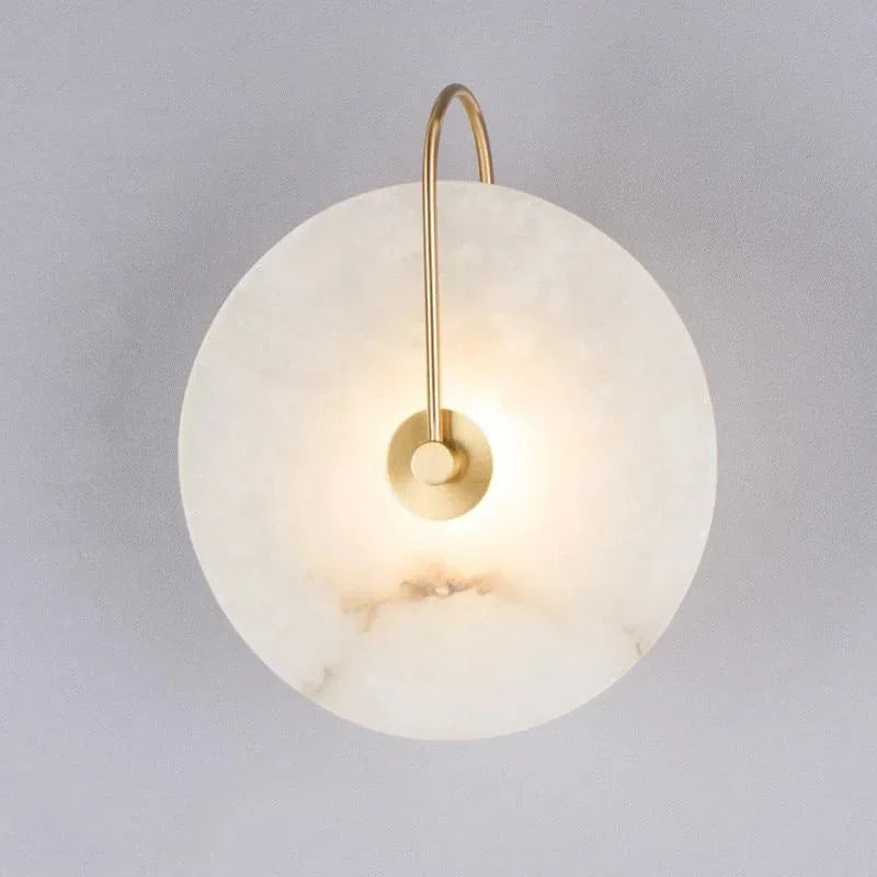 Ronde Marmeren Wandlamp – Nordic Minimalistisch LED Bedlamp