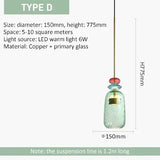 Moderne LED glazen hanglamp – kleurrijk design voor keuken & eetkamer
